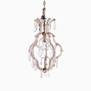 Vintage Glass Pendant with Crystal Pendants