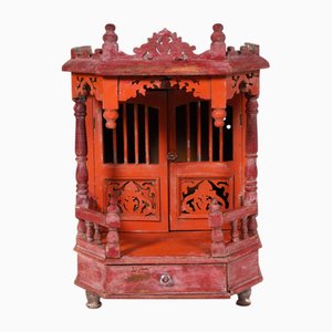 Temple Indien Antique en Teck Sculpté à la Main