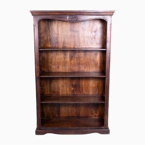 Ethnic Mango Wood Bookcase with Dark Walnut Finish