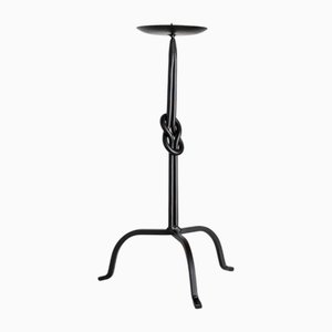 Vintage Candleholder in Hand-Forged Iron, Italy, 1970s