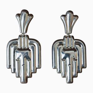 Orecchini vintage Art Déco in argento, set di 2