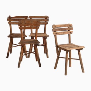Antique Children's Chairs, 1920, Set of 4