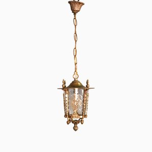 French Gilt Hall Lantern, 1950s
