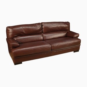 Großes italienisches Vintage Ledersofa, 1980