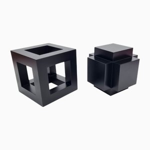 Ewerdt Hilgemann, Minimalist Geometric Positief & Negatief Sculptures, 1972, Plywood, Set of 2