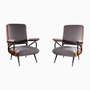 Chaises Inclinables Bouclé, Italie, 1960, Set de 2