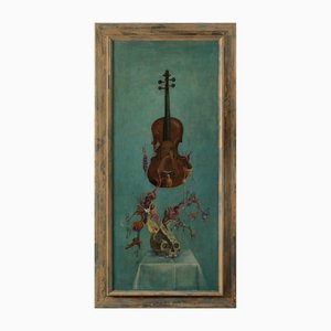 Scheuer, Nature Morte Surréaliste, 1970s, Huile sur Panneau