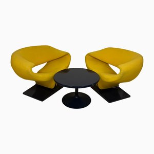 Ribbon Sessel & Couchtisch von Pierre Paulin für Artifort, 1960er, Frankreich, 3er Set