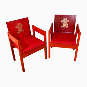 Prince of Wales Investiture Stühle von Lord Snowden von Remploy, 1969, 2er Set