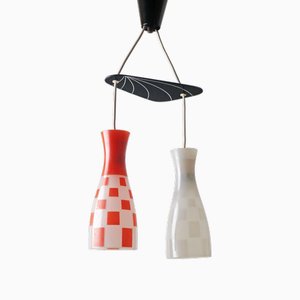 Lampe à Suspension Diabolo en Verre, 1950s