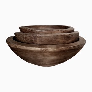 Cuencos Nomad vintage de madera. Juego de 3