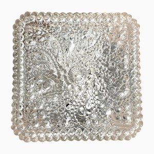 Plafonnier Carré en Verre Bullé, 1990s
