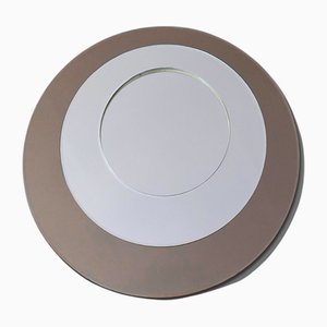 Round Glass Wall Mirror attributed to Cristal Arte, 1960s