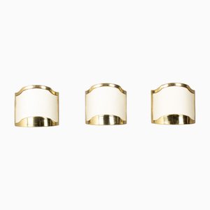 Brass Wall Lights, 1950s, Set of 3