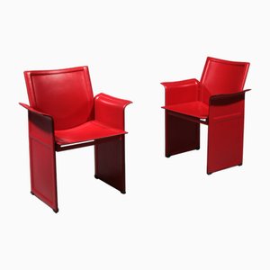 Chaises Korium en Cuir par Tito Agnoli pour Matteo Grassi, Italie, 1970s, Set de 2