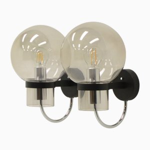 Lampade da parete di Glashütte Limburg, Germania, anni '60, set di 2