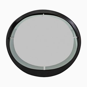 Round Glass Wall Mirror, Italy, 1970s