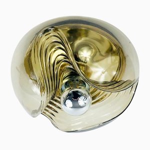 Space Age Wave Model Glass Ceiling Light by Koch & Lowy for Peill & Putzler, Germany, 1960s