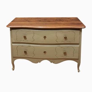 Parmesan Chest of Drawers with Lacquer in Sage Green, 18th Century