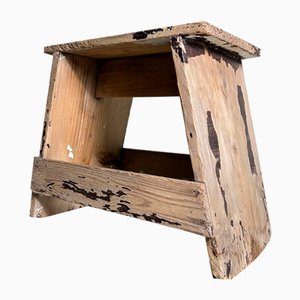 Vintage Wooden Stool, Japan, 1950s