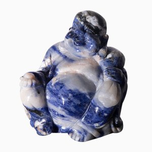 Striped Budai Buddha, 1900, Blue Jade