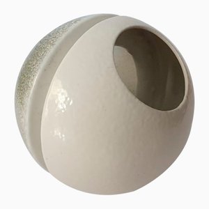 Two-Tone Ceramic Bertoncello Sphere Vase in the style of Alessio Tasca, 1970s