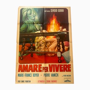 Vintage Italian Movie Poster Amare Per Vivere, 1967