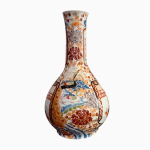 Antique Japanese Imari Bottle Shaped Vases, 1900, Set of 2