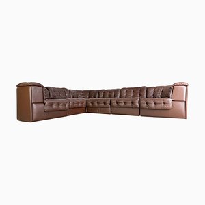 DS 11 Mid-Century Leder Patchwork Ledersofa von de Sede, 1960er, 6er Set