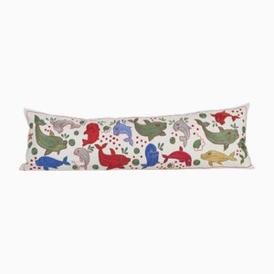 Uzbek Traditional Suzani Fish Design Cushion Cover