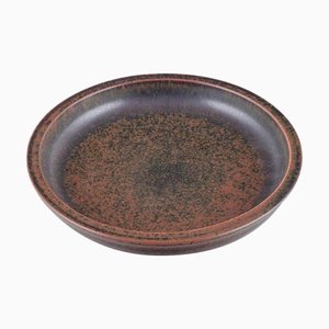 Brown Glazed Ceramic Bowl from Saxbo, Denmark, 1940s