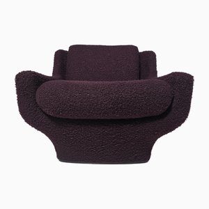 Sessel aus Lila Bouclé von Airborne International, 1970er, 2er Set
