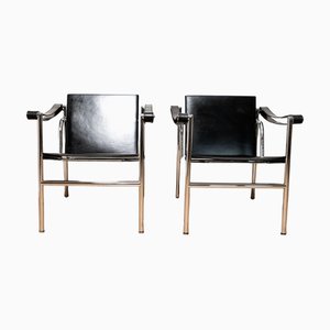 Armlehnstühle LC1 Chair von Le Corbusier, Pierre Jeanneret, Charlotte Perriand für Cassina, 1978, 2er Set