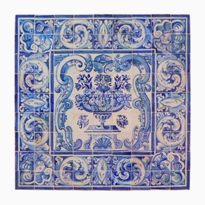 Vase à Panneau Azulejos, Portugal, 17ème Siècle