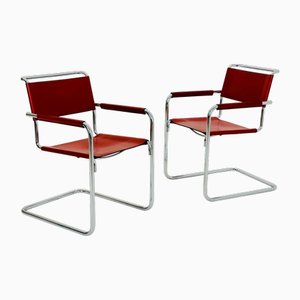 Poltrone Bauhaus S34 Mid-Century di Mart Stam per Linea Veam, Italia, anni '80
