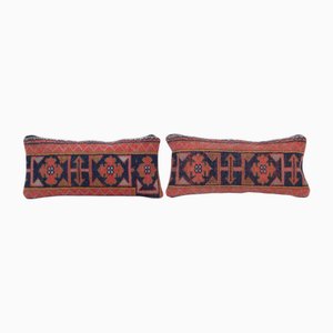 Oushak Rug Lumbar Cushion Covers in Brick Red, Set of 2