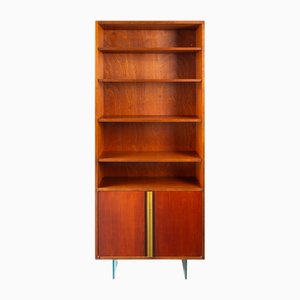 Bücherregal aus Holz, Messing & Glas von Raphael Décorateur, Frankreich, 1970er