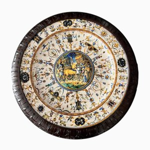 Large Plate in Cantagalli Porcelain, Italy, 19th Century