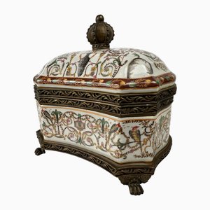 Art Deco Topf mit Deckel aus Porzellan von Wonglee