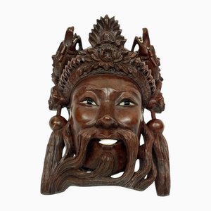 Máscara de madera de hierro, China, de principios del siglo XX