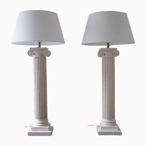 Large Vintage Column Lamps, 1970s, Set of 2