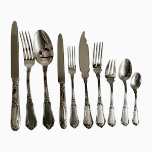 Louis XVI Silver-Plated Cutlery by Bruno Wiskemann, 1965, Set of 120