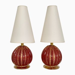 Tischlampen aus Muranoglas von Barovier & Toso, Italien, 1940er, 2er Set