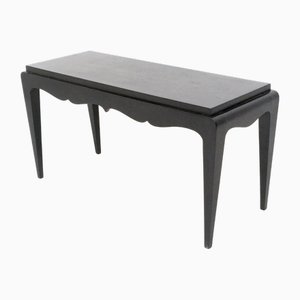 Vintage Italian Black Lacquered Oak Bench, 1930s