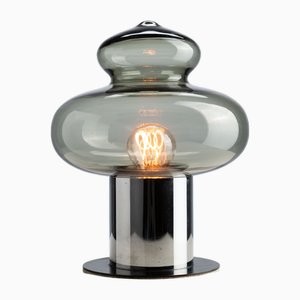 Space Age Tischlampe aus Chrom & Glas