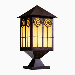 Art Deco Table Lamp in Metal and Glass