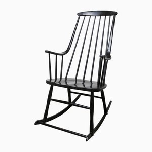 Grandessa Rocking Chair in Black Beech attributed to Lena Larsson for Nesto, 1960s