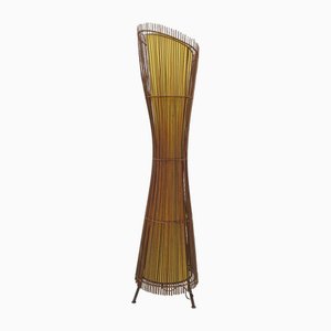 Organic-Shaped Floor Lamp in Bamboo, France, 1980s