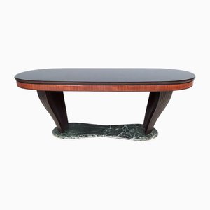 Vintage Dining Table with Opaline Glass Top and Marble Base by Vittorio Dassi