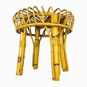 Vintage Rattan Stool, Italy, 1960s